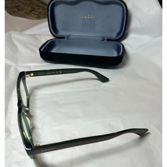 Authentic Gucci GG0004ON Eyeglass Frame Green 011 53-19-145 With Case Flaw main image 12